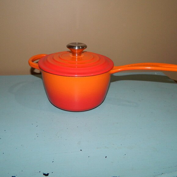 Le Creuset Other - Le Creuset Signature Enameled Cast Iron Sauce Pan 1.75 qt, Flame